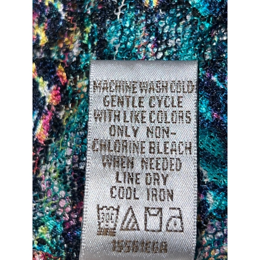 Drapers & Damons Size 2X Open Front Cardigan Abstract Mesh Lace Multi-Color 3/4 - Picture 7 of 7
